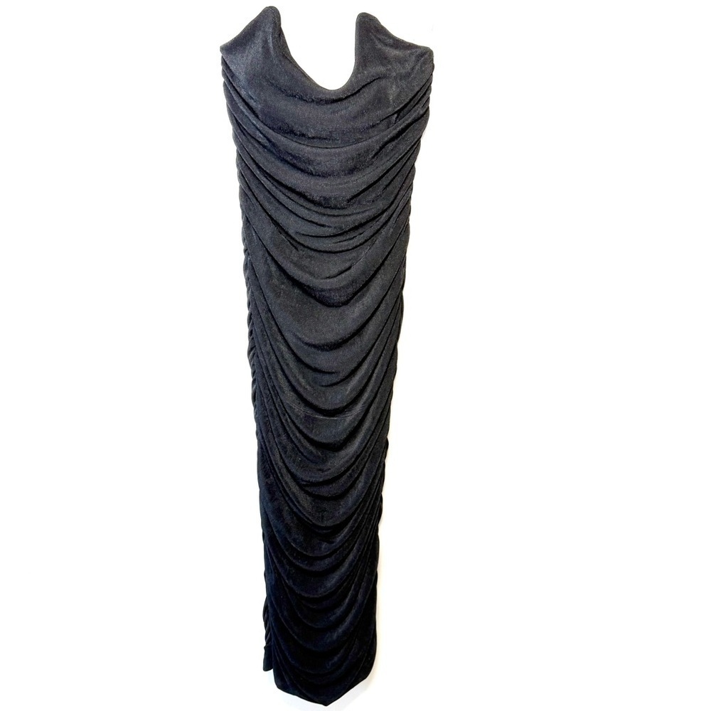 Fashion Nova Strapless Ruched Black Dress